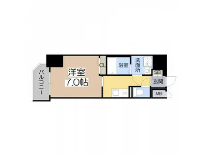 ワールドアイ天王寺ミラージュ(1K/3階)の間取り写真