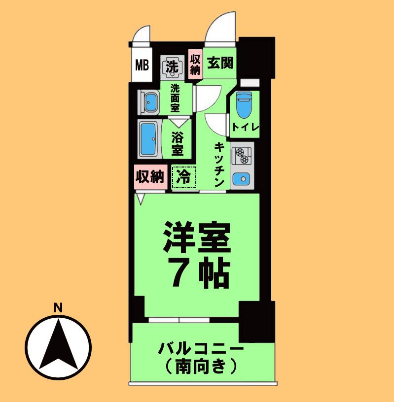 S-RESIDENCE浄心イースト(1K/9階)の間取り写真