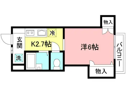 メゾンドジェイA棟(1K/1階)の間取り写真