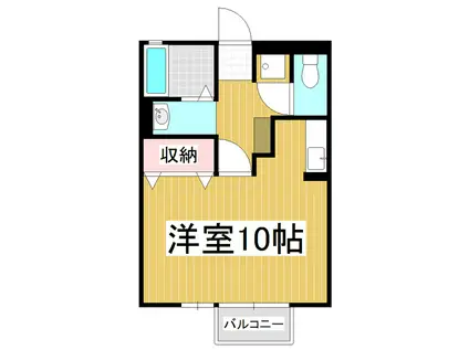 ハイブルーム(ワンルーム/2階)の間取り写真