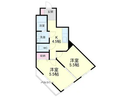 ティアラ植松(2K/3階)の間取り写真