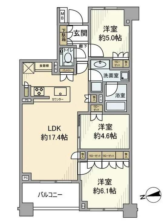 ブランズ牛込柳町 4階階 間取り
