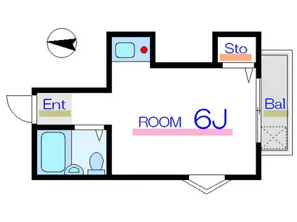 メゾン片岡(ワンルーム/2階)の間取り写真