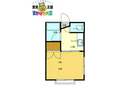 サンヒル立山(1K/2階)の間取り写真