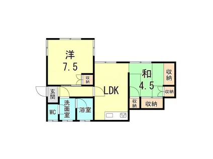 舞子台2区分アパート(2LDK/1階)の間取り写真