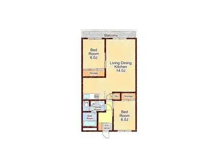 リルームス萩原II(2LDK/3階)の間取り写真