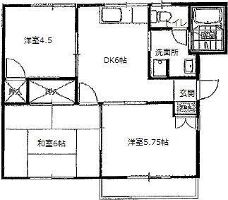 グリーンハイツ萩原B(3DK/1階)の間取り写真
