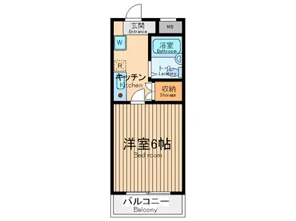 檜の森ハイツ(1K/3階)の間取り写真