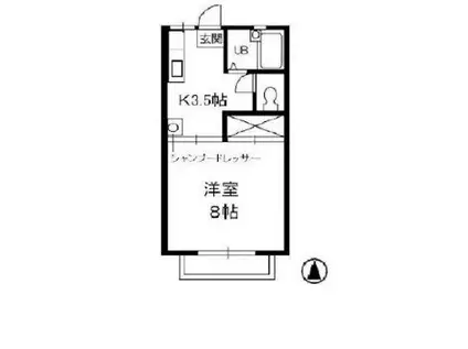 エスポワール都I A棟(1K/2階)の間取り写真