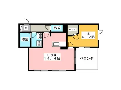 アシュリーKII(1LDK/3階)の間取り写真