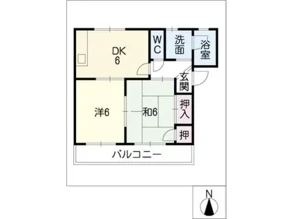 グレープリーフ(2DK/2階)の間取り写真