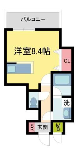ブランTAT西宮江上町(ワンルーム/7階)の間取り写真