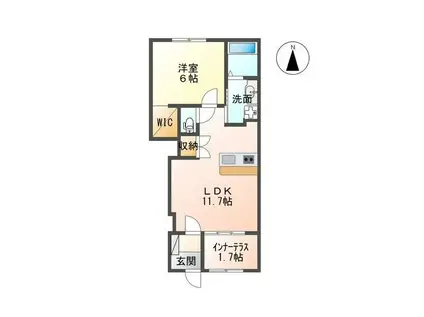 AグランドパレスII(1LDK/1階)の間取り写真