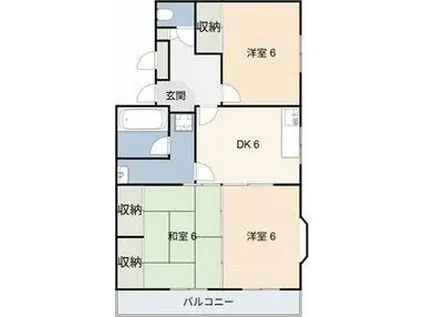 シベール二番館(3DK/4階)の間取り写真