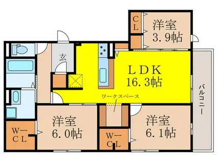 CASA.FILANTE V(3LDK/3階)の間取り写真