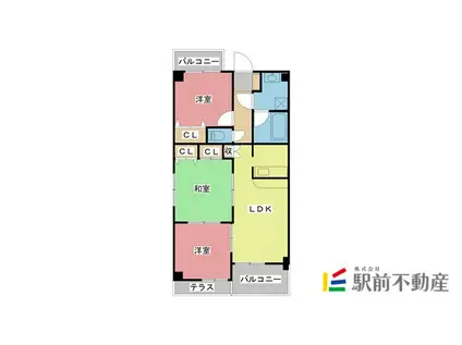 ルネス桜乃(3LDK/1階)の間取り写真