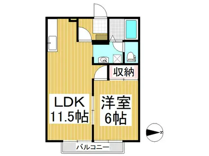 シャルマン(1LDK/1階)の間取り写真