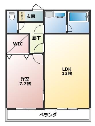 サルイオビヒロ(1LDK/6階)の間取り写真