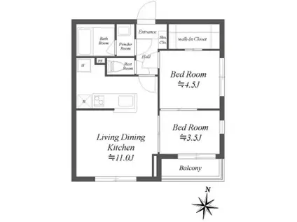 LOTUS阿佐ヶ谷(2LDK/3階)の間取り写真