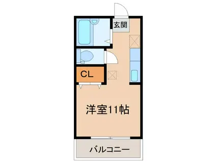 マンションウイング(ワンルーム/2階)の間取り写真