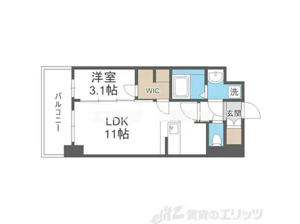 リヴェント福島野田(1LDK/11階)の間取り写真