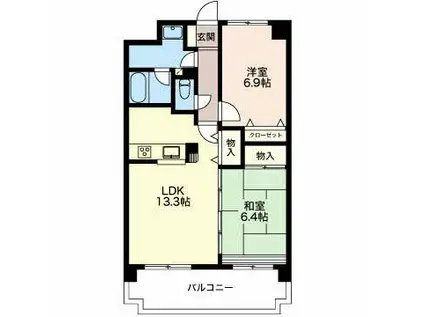 パン・シャトー(2LDK/2階)の間取り写真