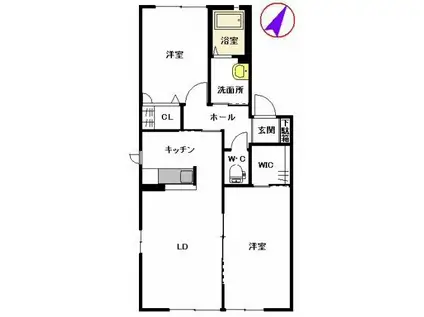 花みずき  I棟(2LDK/1階)の間取り写真