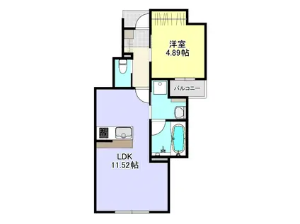 グランツリー井野(1LDK/1階)の間取り写真