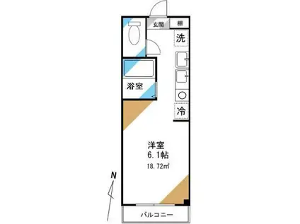 グランディオーソ(ワンルーム/3階)の間取り写真