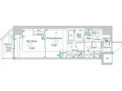 ラフィスタ大師前IV(1DK/4階)の間取り写真