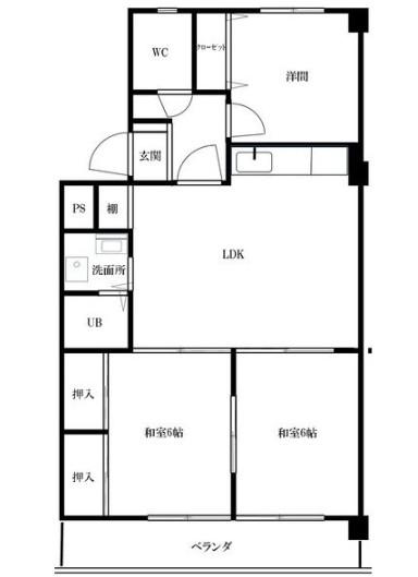 ミリアン宮前(3LDK/2階)の間取り写真