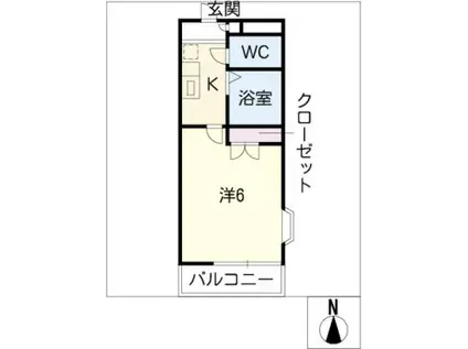 アデナック14(1K/2階)の間取り写真
