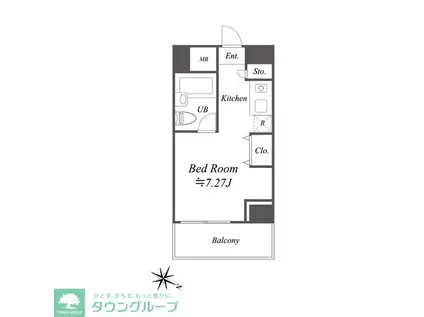 メゾン・ド・ヴィレ麻布台(1K/4階)の間取り写真