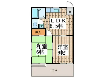 ハイツセレナ(2LDK/1階)の間取り写真