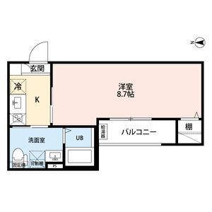 CRASTINE豊が丘クラスティーネユタカガ(1K/2階)の間取り写真