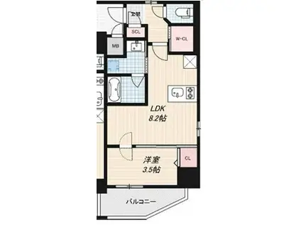 リアライズ布施駅前(1LDK/8階)の間取り写真