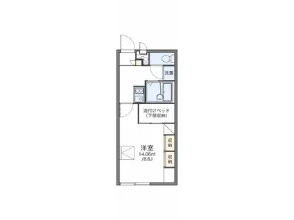 レオパレスかしま(1K/2階)の間取り写真