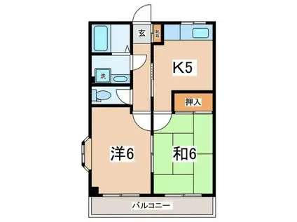 ガーデンヒルズ(2K/1階)の間取り写真