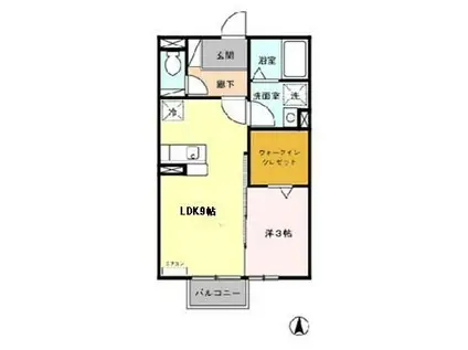 KSハイムII(1LDK/2階)の間取り写真