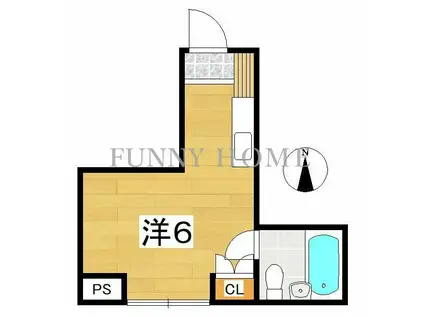 さくらハイム(ワンルーム/1階)の間取り写真