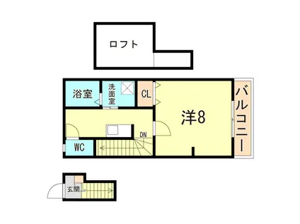 あんしん明神町08-3007(1K/2階)の間取り写真