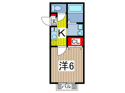 レガーロ桜町(1K/1階)の間取り写真