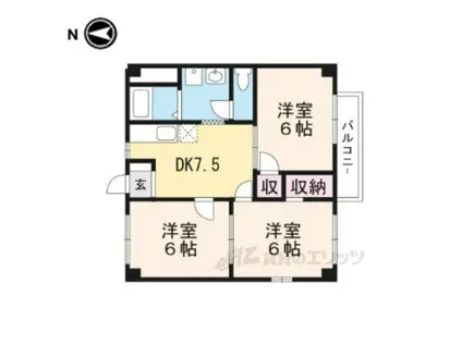 メゾン・ド・リノ(3DK/1階)の間取り写真