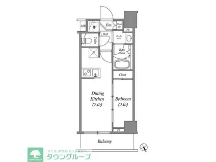 ARKMARK水天宮前II(1DK/2階)の間取り写真