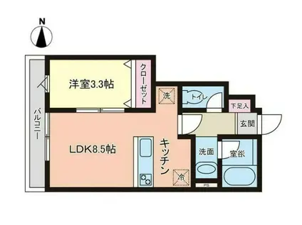 プレモリー名取駅前A(1LDK/1階)の間取り写真