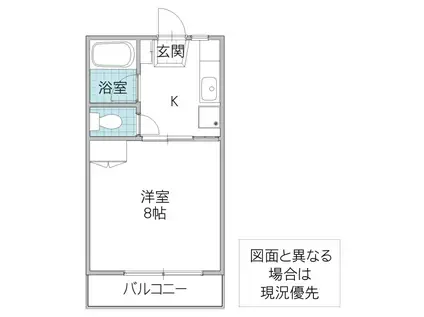 メープルリーフ(ワンルーム/1階)の間取り写真