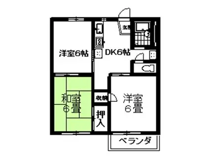 グリーンハイツA棟(3DK/2階)の間取り写真