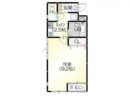 ワイズガーデン(1K/3階)の間取り写真