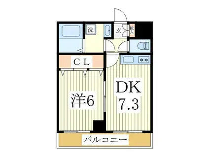 モン・ラフィーヌ(1DK/3階)の間取り写真