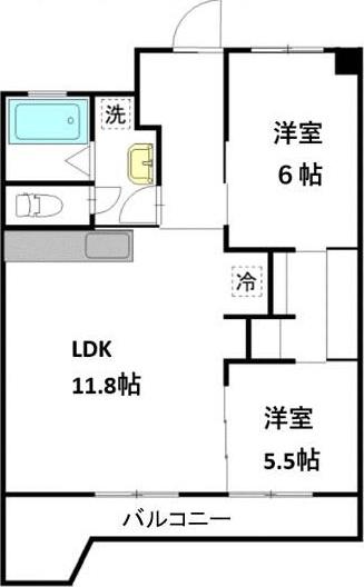 ジフォソフィーラ(2LDK/4階)の間取り写真